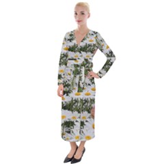Champs De Marguerites Velvet Maxi Wrap Dress by kcreatif