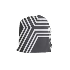 Abstrait Lignes Blanc/gris Drawstring Pouch (medium) by kcreatif