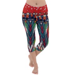 Ugly Christmas Lightweight Velour Capri Yoga Leggings by walala