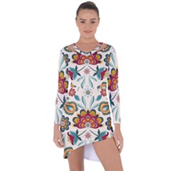 Baatik Print  Asymmetric Cut-out Shift Dress by designsbymallika