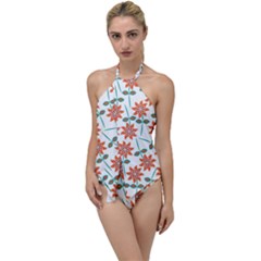 Vector Flower Floral Pattern Seamlesspattern Pink Colorful Kids Go With The Flow One Piece Swimsuit by Vaneshart