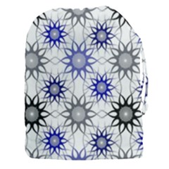 Pearl Pattern Floral Design Art Digital Seamless Blue Black Drawstring Pouch (3xl) by Vaneshart