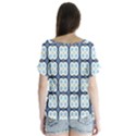 Pattern Design Art Scrapbooking Geometric Cubes V-Neck Flutter Sleeve Top View2