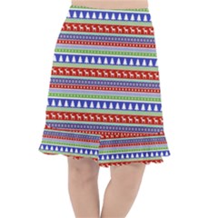 Christmas Color Stripes Pattern Fishtail Chiffon Skirt by Vaneshart