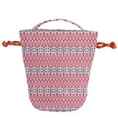 Christmas Pattern Background Green Decorative Star Snow Drawstring Bucket Bag by Vaneshart
