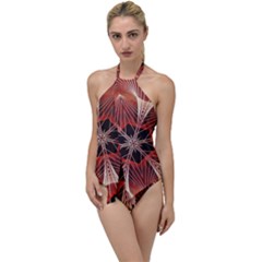 Star Pattern Red Abstract Go With The Flow One Piece Swimsuit by Vaneshart