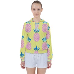 Summer Pineapple Seamless Pattern Women s Tie Up Sweat by Sobalvarro