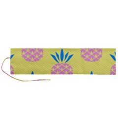 Summer Pineapple Seamless Pattern Roll Up Canvas Pencil Holder (l) by Sobalvarro