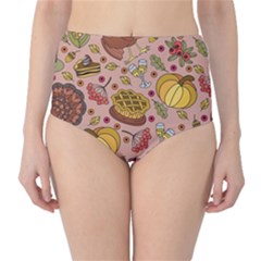 Thanksgiving Pattern Classic High-waist Bikini Bottoms by Sobalvarro