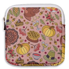 Thanksgiving Pattern Mini Square Pouch by Sobalvarro