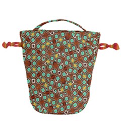 Colorful Modern Geometric Print Pattern Drawstring Bucket Bag by dflcprintsclothing