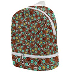 Colorful Modern Geometric Print Pattern Zip Bottom Backpack by dflcprintsclothing