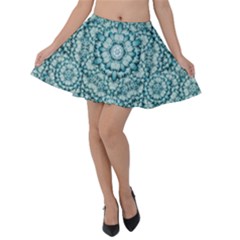 Paradise Flowers In Lovely Colors Velvet Skater Skirt by pepitasart