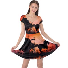 Drive In The Night By Carriage Cap Sleeve Dress by FantasyWorld7