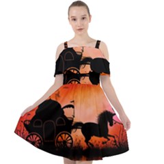 Drive In The Night By Carriage Cut Out Shoulders Chiffon Dress by FantasyWorld7