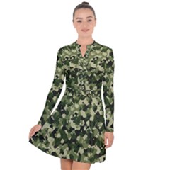 Dark Green Camouflage Army Long Sleeve Panel Dress by McCallaCoultureArmyShop