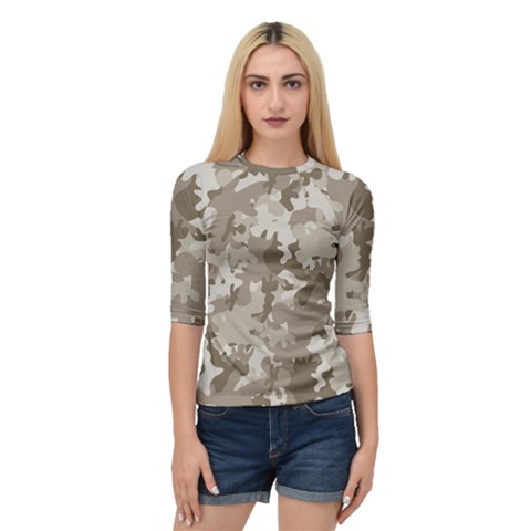 Tan Army Camouflage Quarter Sleeve Raglan Tee by mccallacoulture
