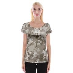 Tan Army Camouflage Cap Sleeve Top by mccallacoulture