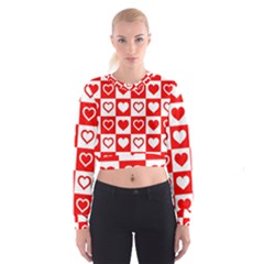 Background Card Checker Chequered Cropped Sweatshirt by Sapixe
