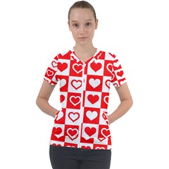 Background Card Checker Chequered Short Sleeve Zip Up Jacket by Sapixe