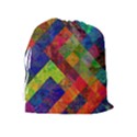 Abstract Colored Grunge Pattern Drawstring Pouch (XL) View2