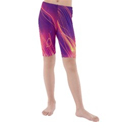 Abstrait Lumière Kids  Mid Length Swim Shorts by kcreatif