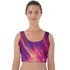 Abstrait Lumière Velvet Crop Top by kcreatif