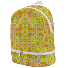 Vivid Warm Ornate Pattern Zip Bottom Backpack by dflcprintsclothing