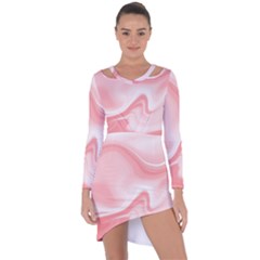 Pink Marble Print Asymmetric Cut-out Shift Dress by designsbymallika