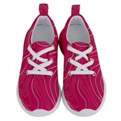 Pink Golden Lines Running Shoes by designsbymallika