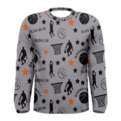 Slam Dunk Basketball Gray Men s Long Sleeve Tee by mccallacoulturesports