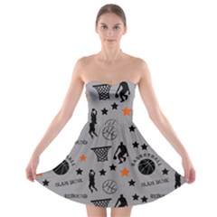 Slam Dunk Basketball Gray Strapless Bra Top Dress by mccallacoulturesports