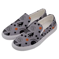 Slam Dunk Basketball Gray Men s Canvas Slip Ons by mccallacoulturesports