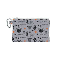 Slam Dunk Basketball Gray Canvas Cosmetic Bag (small) by mccallacoulturesports