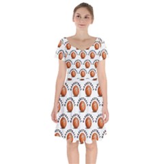Orange Basketballs Short Sleeve Bardot Dress by mccallacoulturesports