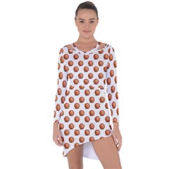 Orange Basketballs Asymmetric Cut-out Shift Dress by mccallacoulturesports