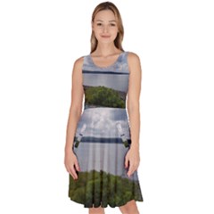 Lake Wallenpaupack Knee Length Skater Dress With Pockets by canvasngiftshop