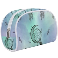 Dreamcatcher With Moon And Feathers Makeup Case (large) by FantasyWorld7