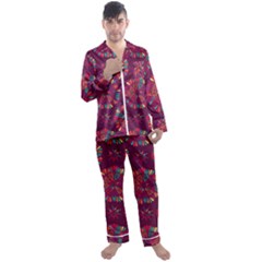 Circle Pattern Men s Satin Pajamas Long Pants Set by designsbymallika
