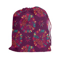 Circle Pattern Drawstring Pouch (2xl) by designsbymallika