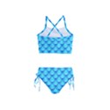 blue scale pattern Girls  Tankini Swimsuit View2