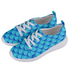 Blue Scale Pattern Women s Lightweight Sports Shoes by designsbymallika
