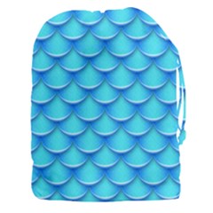 Blue Scale Pattern Drawstring Pouch (3xl) by designsbymallika