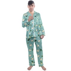 Tea Is Love Men s Satin Pajamas Long Pants Set by designsbymallika