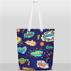 Bada Boom Pattern Full Print Rope Handle Tote (small) by designsbymallika
