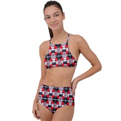 Riis Park Wallpaper High Waist Tankini Set by nationalseashoreclothing