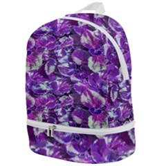 Botanical Violet Print Pattern 2 Zip Bottom Backpack by dflcprintsclothing