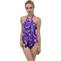 Botanical Violet Print Pattern 2 Go with the Flow One Piece Swimsuit View1