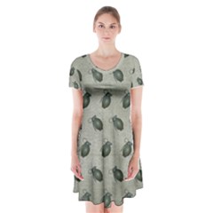 Army Green Hand Grenades Short Sleeve V-neck Flare Dress by McCallaCoultureArmyShop