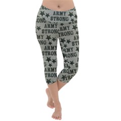 Army Stong Military Lightweight Velour Capri Yoga Leggings by McCallaCoultureArmyShop